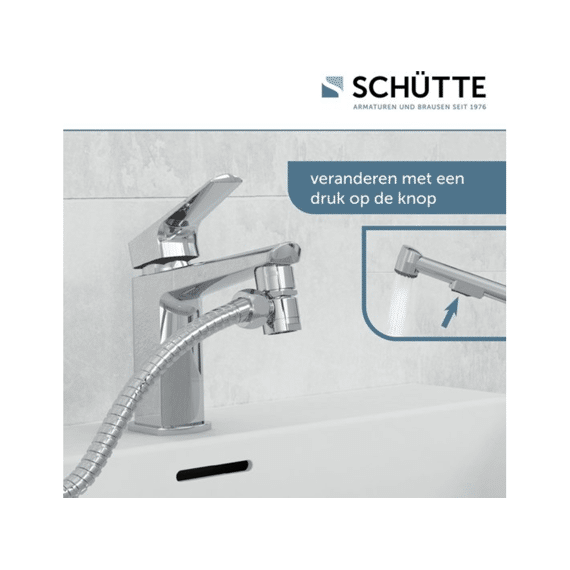 Schutte Wastafel Handdouche Set, Chroom