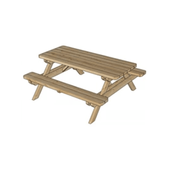 Solid Picknicktafel Afgronde Hoeken 1800x1600x740mm