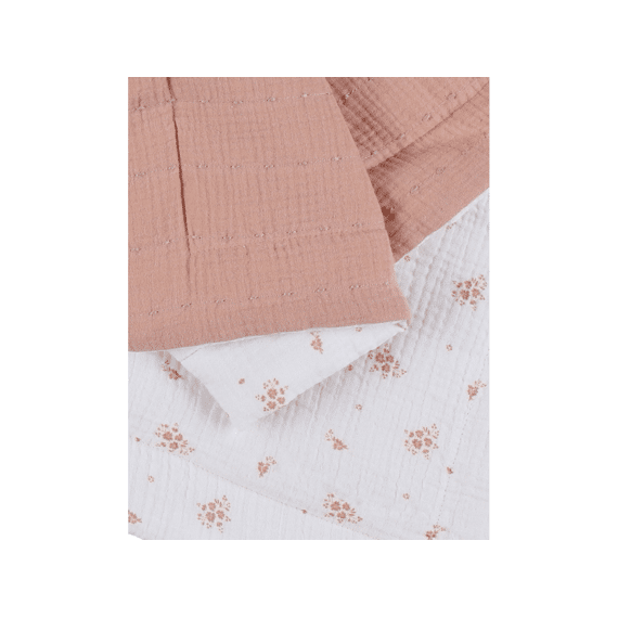 Noukies Vintage Flowers Deken Wieg 75x100 Quilt Tetra