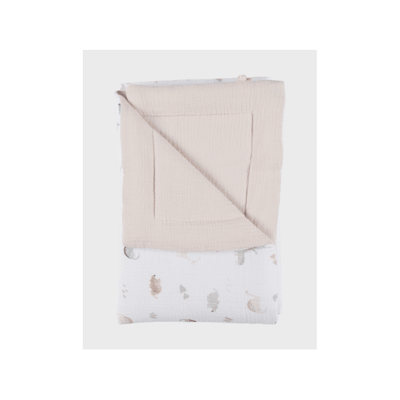 Noukies M&m26 Dino Deken Wieg 75x100 Quilt Tetra