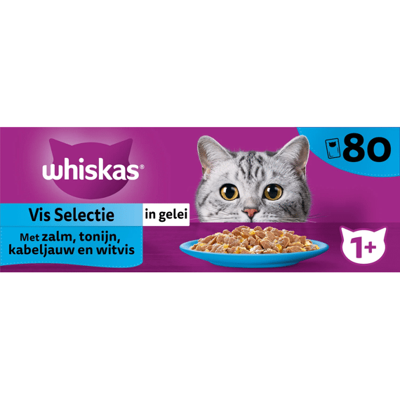 Whiskas P Adult Vis/zalm 80x85g