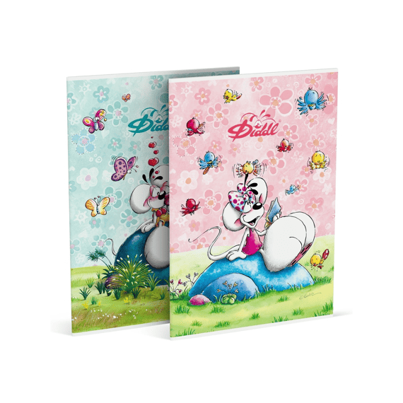 Diddl Schrift A4 Gelijnd Assortiment Blauw/roze