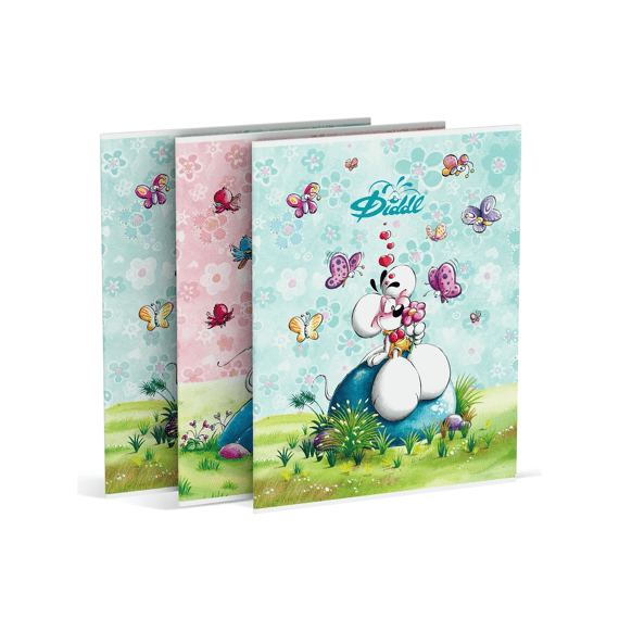 Diddl Schrift A5 Gelijnd 3 Stuks Assortiment Blauw/roze