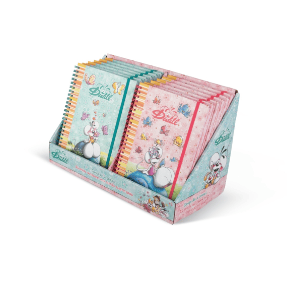 Diddl Notitieboek Spiraal Met Glitterelastiek A5 Assortiment