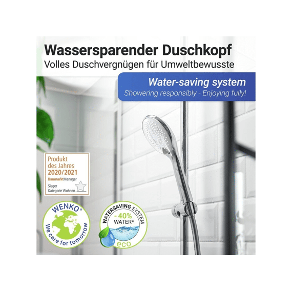 Wenko Handdouche Waterbesparend Dia 110mm Chroom