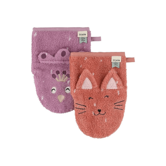 Trixie Animal Washandjes 2 Pack Mrs. Cat - Mrs. Peacock