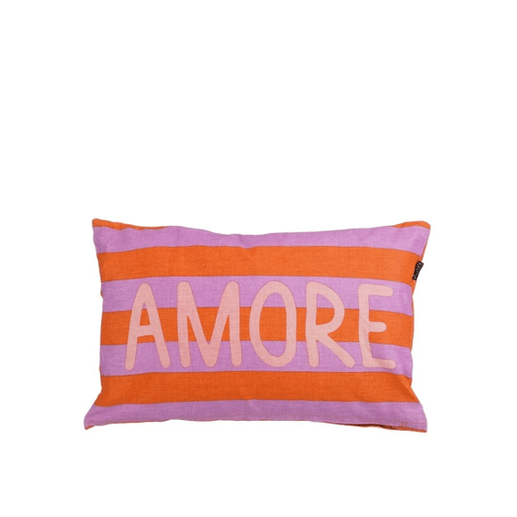 Kussen Streep Oranje Amore - L55xb35xh10cm