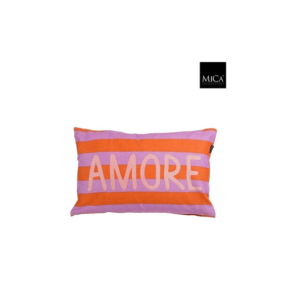 Kussen Streep Oranje Amore - L55xb35xh10cm