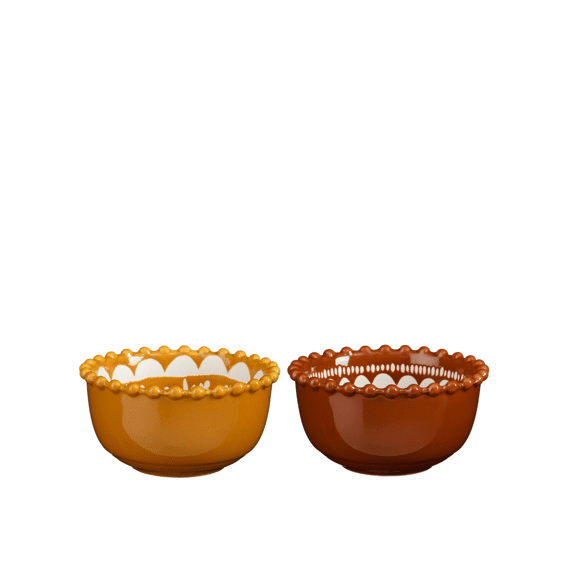 Layla Schaal Terra Oker - H6,5xd12,5cm 2 assortiment