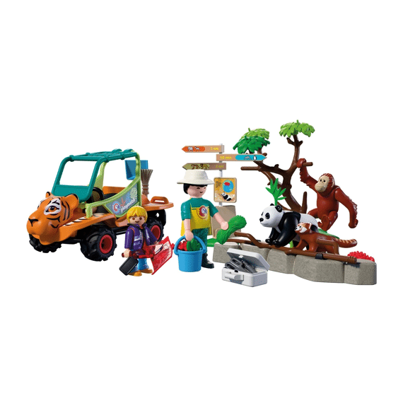 Playmobil 72072 Dierentuin Dierenverzorger Met Voertuig