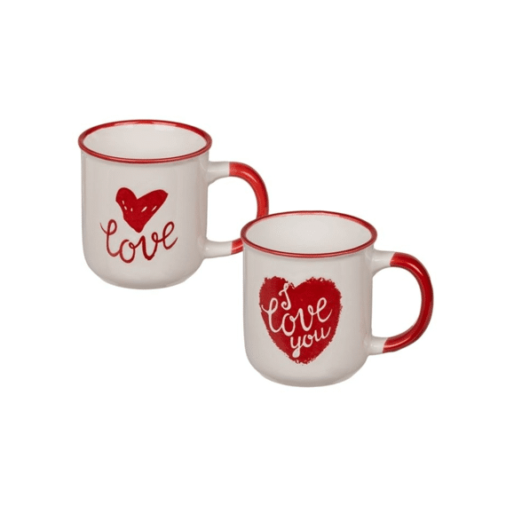 Mok Rood Hart & I Love You 7.5x8cm Assortiment 2