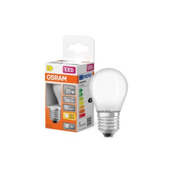 Osram Led Star Classic P 25 Glas Frosted Non-dim 1.8w/827 E27