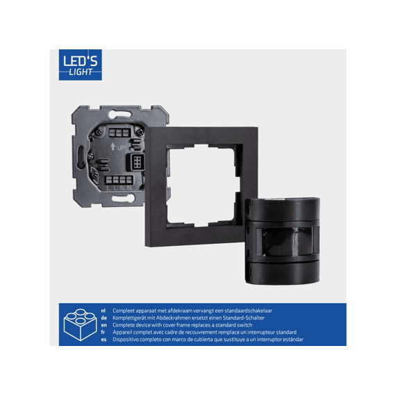 Led's Light Pir Bewegingssensor Flush-mounted 180° Zwart