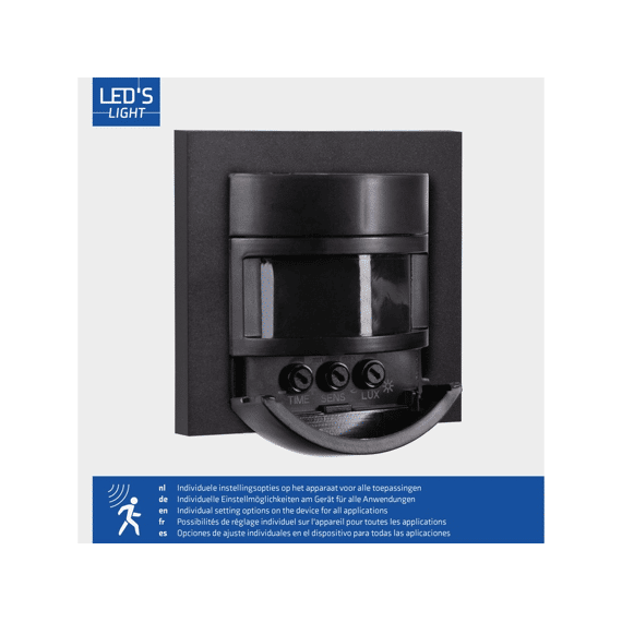 Led's Light Pir Bewegingssensor Flush-mounted 180° Zwart