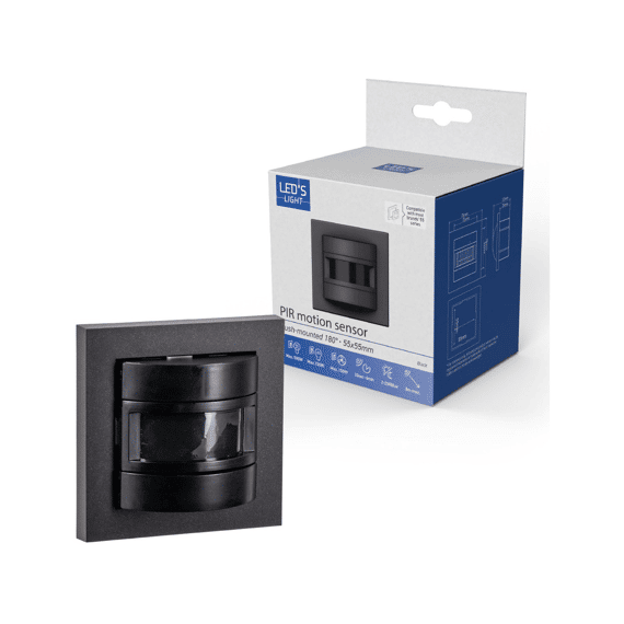 Led's Light Pir Bewegingssensor Flush-mounted 180° Zwart