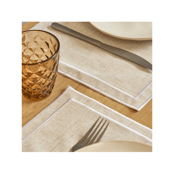 Salt&pepper Tabletop Placemat 44x29cm Beige Wit Stiksel