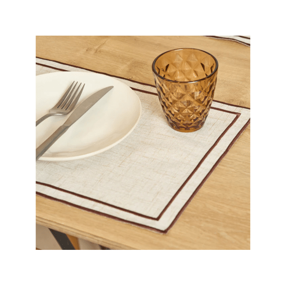 Salt&pepper Tabletop Placemat 44x29cm Beige Donkerbruin Stiksel