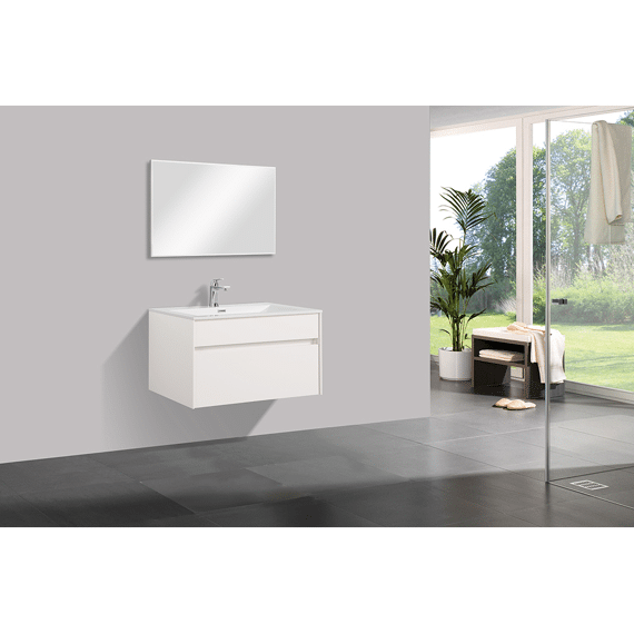 Roma Onderkast/wastafel/spiegel 80cm Wit