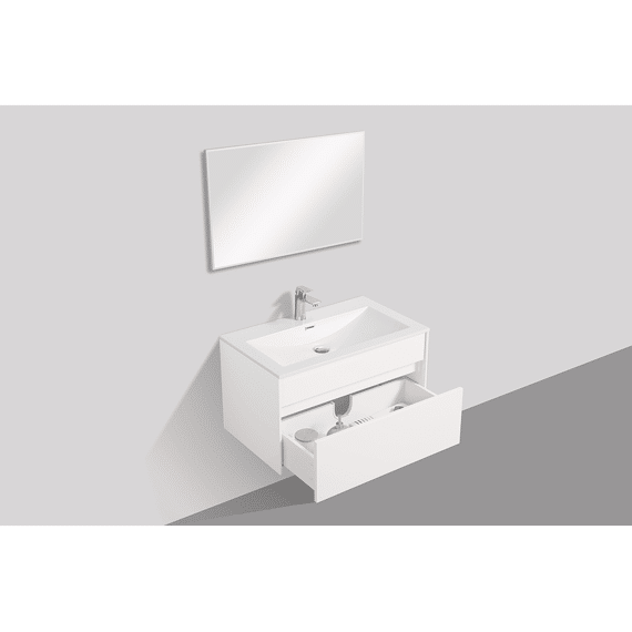 Roma Onderkast/wastafel/spiegel 80cm Wit