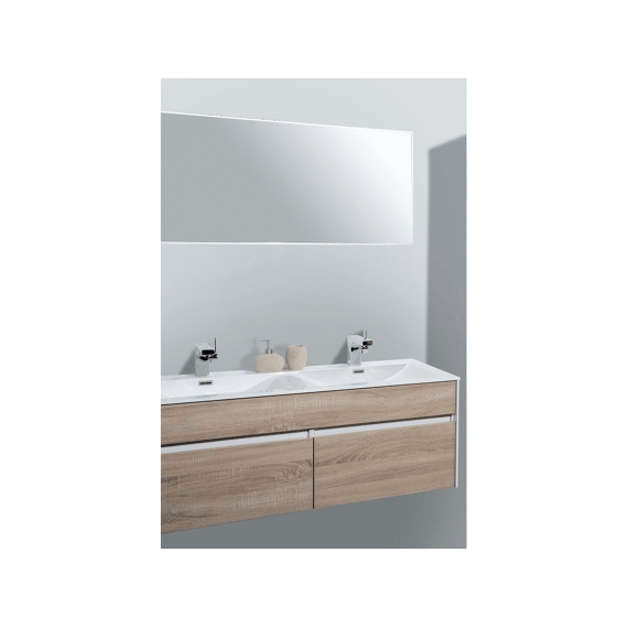 Roma Onderkast/wastafel/spiegel 120cm Wit/wit Eiken