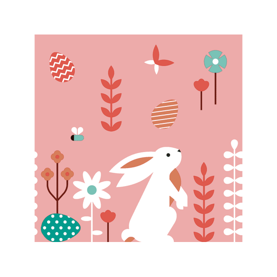 Duni Servetten 33x33cm 20 Stuks Pink Bunny