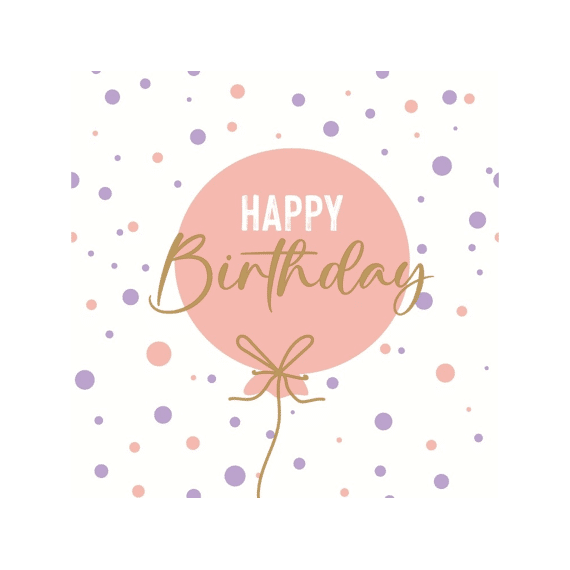 Duni Servetten 33x33cm 20 Stuks B-day Balloon Pink