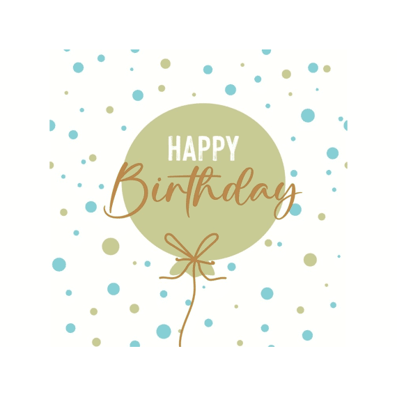 Duni Servetten 33x33cm 20 Stuks B-day Balloon Green