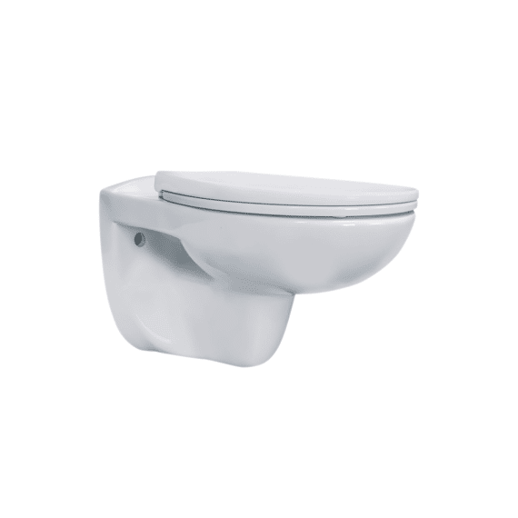 Aloni Pro Hangtoilet - Randloos - Met Zitting - 35,5x41x54.5cm - Glanzend Wit