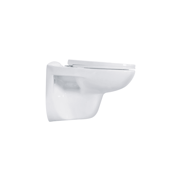 Aloni Pro Hangtoilet - Randloos - Met Zitting - 35,5x41x54.5cm - Glanzend Wit