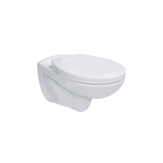 Aloni Pro Hangtoilet - Randloos - Met Zitting - 35,5x41x54.5cm - Glanzend Wit