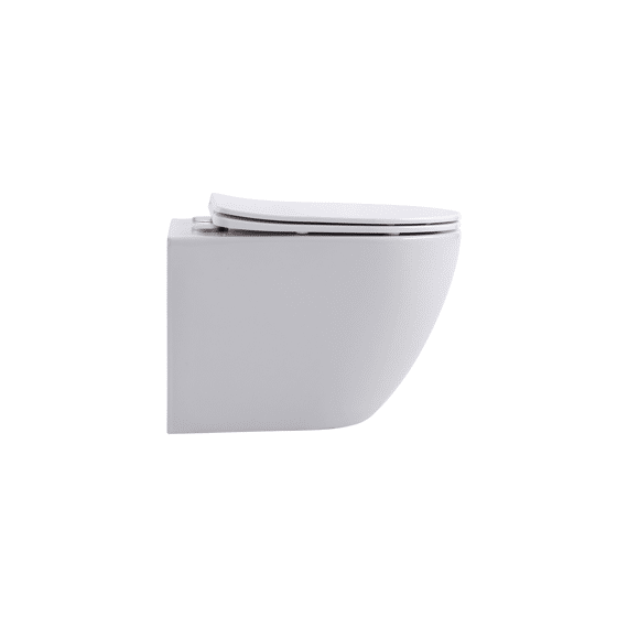 Aloni Pro Hangtoilet - Tornado Flush - Met Zitting - 36x32x49cm - Glanzend Wit