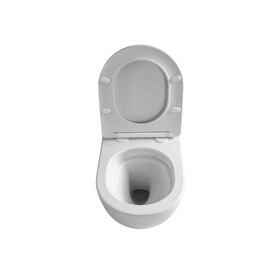 Aloni Pro Hangtoilet - Tornado Flush - Met Zitting - 36x32x49cm - Glanzend Wit