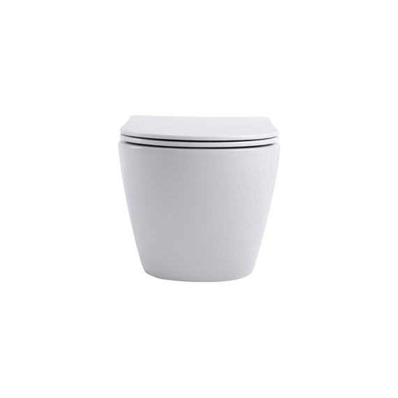 Aloni Pro Hangtoilet - Tornado Flush - Met Zitting - 36x32x49cm - Glanzend Wit