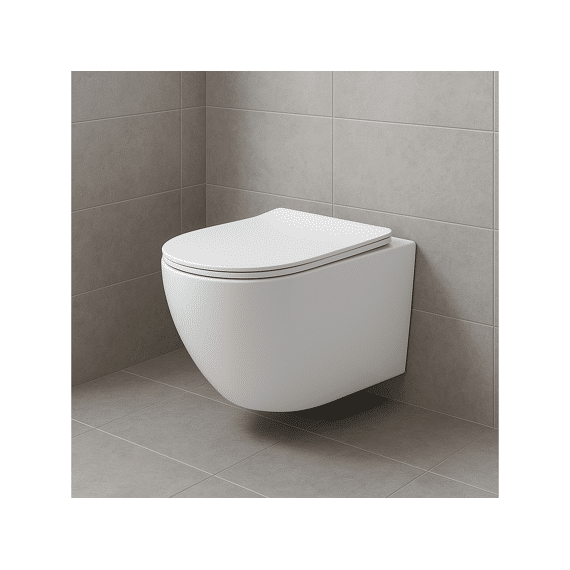Aloni Pro Hangtoilet - Tornado Flush - Met Zitting - 36x32x49cm - Glanzend Wit
