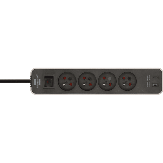 Ecolor Stekkerblok Met 2x Usb C 4-voudig 1,5m Wit