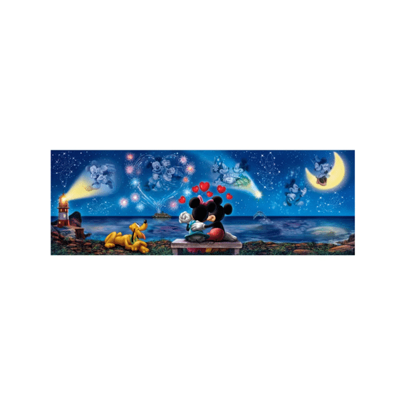 Clementoni Puzzel 1000 Stuks Panorama Mickey En Minnie Mouse