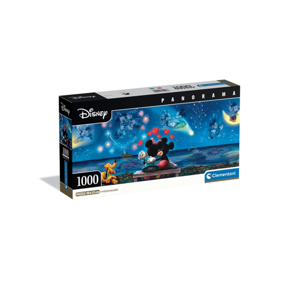 Clementoni Puzzel 1000 Stuks Panorama Mickey En Minnie Mouse