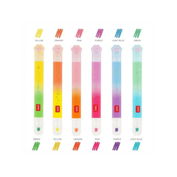 Legami Markeerstift Dual Tip Meow 6stuks