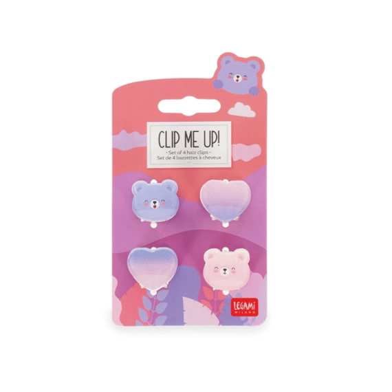 Legami Mini Haarclips Clip Me Up! Teddy 4stuks