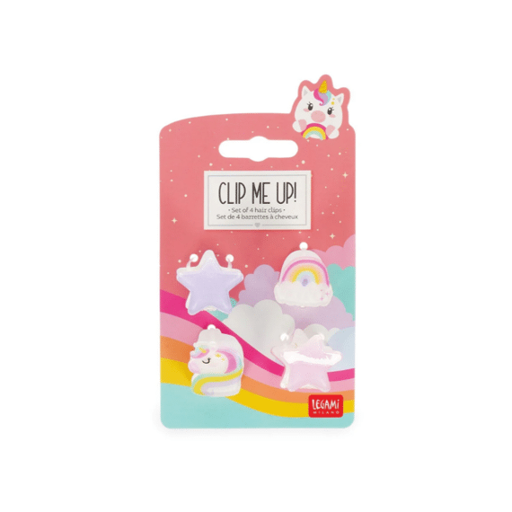 Legami Mini Haarclips Clip Me Up! Unicorn 4stuks
