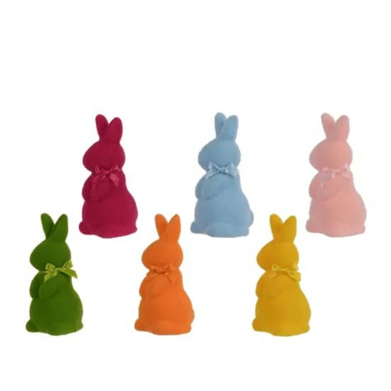 Konijn Polyfoam L.6.5cm X W.8cm X H.16cm 6 Assortiment