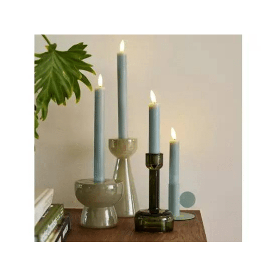 Kandelaar Glas D.8cm X H.12cm Licht Groen