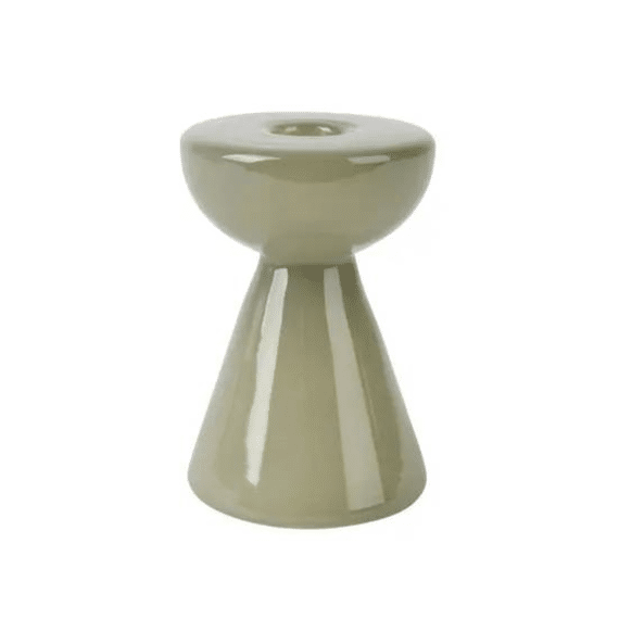 Kandelaar Glas D.8cm X H.12cm Licht Groen