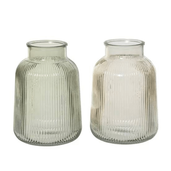 Vaas Glas D.14cm X H.20cm 2 Assortiment