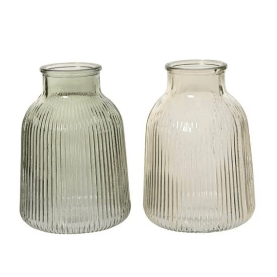 Vaas Glas D.10cm X H.12cm 2 Assortiment