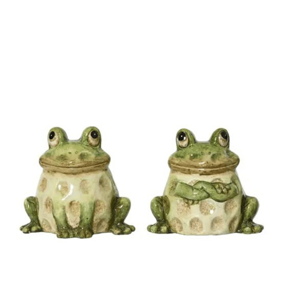 Kikker Terracotta L.6cm X W.8cm X H.7.5cm Groen 2 Assortiment