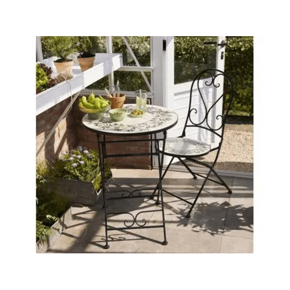 Stoel Athens Staal Outdoor L.39cm X W.50cm X H.93cm Zwart/kleur