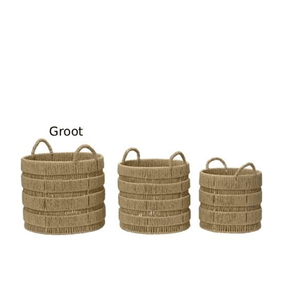 Mand Papiertouw Naturel Groot