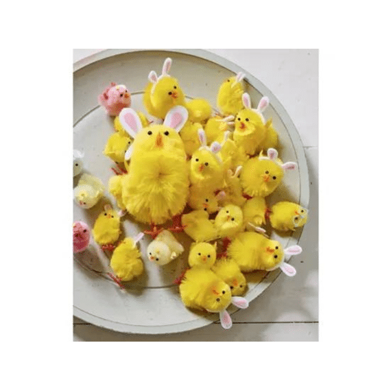 Kip Chenille L.2.5cm X W.3.5cm X H.4cm Geel