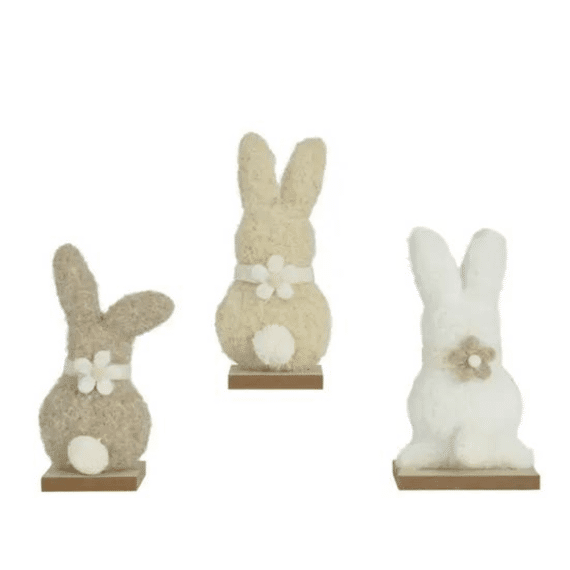 Konijn Polyester L.5cm X W.7.5cm X H.15.5cm 3 Assortiment